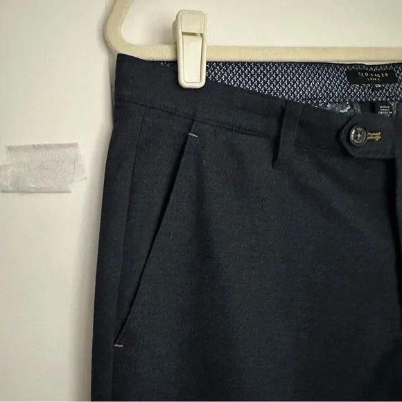 TED BAKER London Navy Cotton Blend Volvek Classic Trouser Pants Career Size 33R - Picture 6 of 16